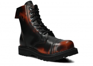 Combat booty NAGABA 8H orange-black kabir leather