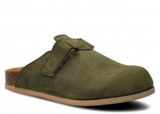 Profiled Slides NAGABA 018 olive green crazy leather