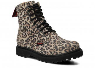 Combat booty SHARK NAGABA 8H beige lampart leather