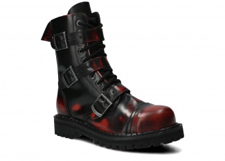 Combat booty NAGABA 523 red-black kabir leather