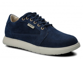 Women's wide shoe NAGABA 626 navy blue velours leather