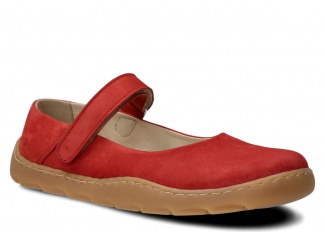 Women's wide shoe, ballet flats NAGABA 632 red samuel leather