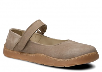 Women's wide shoe, ballet flats NAGABA 632 beige samuel leather