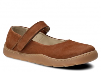 Women's wide shoe, ballet flats NAGABA 632 brown samuel leather