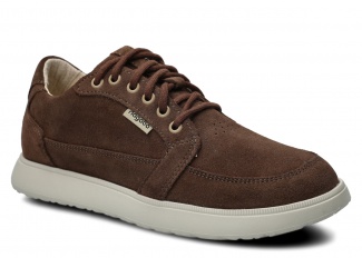 Women's wide shoe NAGABA 626 dark brown velours leather