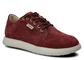 Women's wide shoe NAGABA 626 burgundy velours leather
