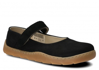 Women's wide shoe, ballet flats NAGABA 632 black samuel leather