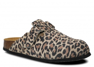Profiled Slides, Clogs NAGABA 018 beige leopard leather
