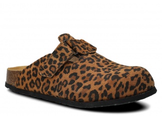 Profiled Slides, Clogs NAGABA 018 ginger leopard leather