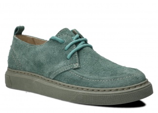 WOMEN ANKLE BOOTS MODEL 002 turquoise VELOURS - SIZE 37