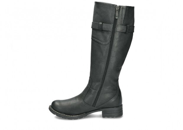 Women's high knee boot NAGABA 200 black rustic leather
