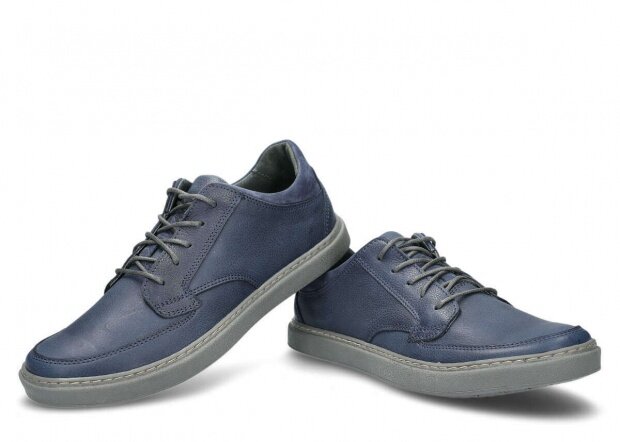 Men's shoe NAGABA 437 navy blue rustic leather