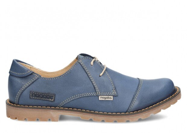 Men's shoe NAGABA 415 navy blue rustic leather