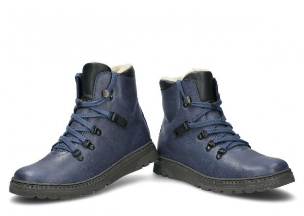 Hiking boot NAGABA 095 navy blue rustic leather