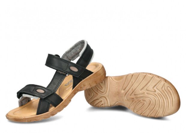 Women's sandal NAGABA 168 black rustic leather