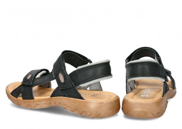 Women's sandal NAGABA 168 black rustic leather