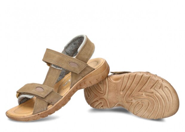 Women's sandal NAGABA 168 beige velours leather