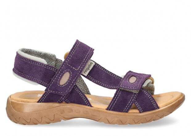Women's sandal NAGABA 168 purple velours leather