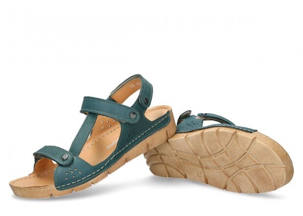 Women's sandal NAGABA 306 green rustic leather