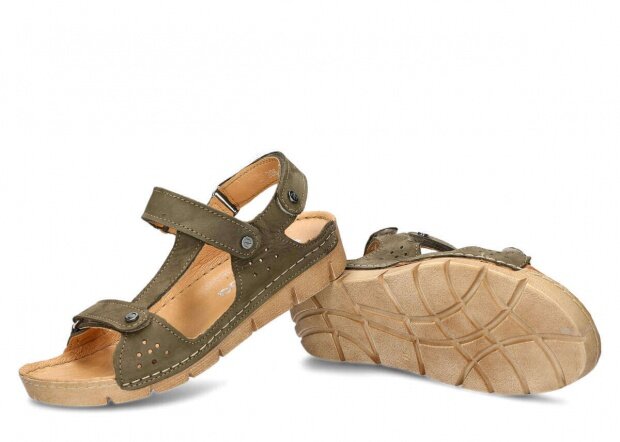 Women's sandal NAGABA 306 khaki samuel leather