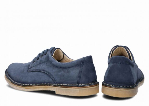 Men's shoe NAGABA 093 navy blue samuel leather