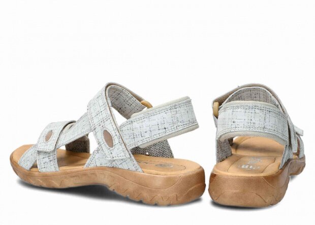 Women's sandal NAGABA 168 white velours leather plus