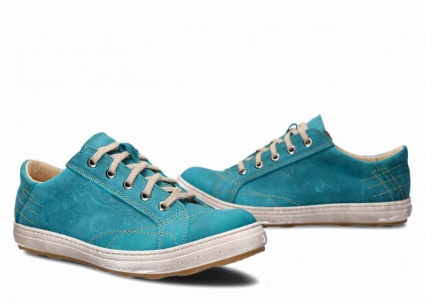 Men's shoe NAGABA 410 turquoise crazy leather