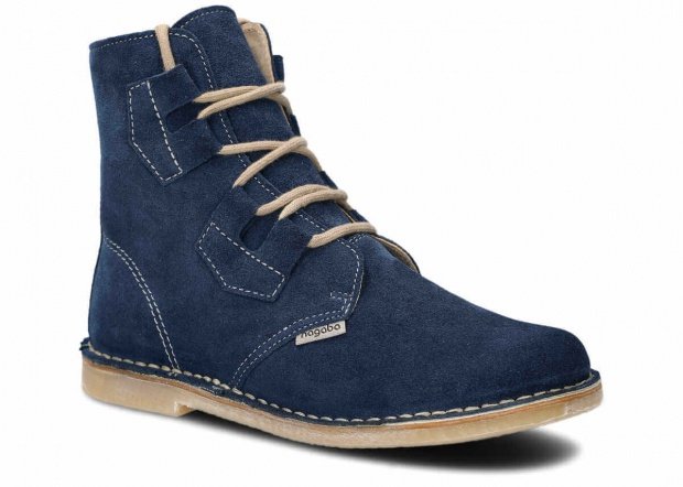 Men's ankle boot NAGABA 188 navy blue velours leather