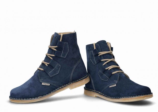 Men's ankle boot NAGABA 188 navy blue velours leather