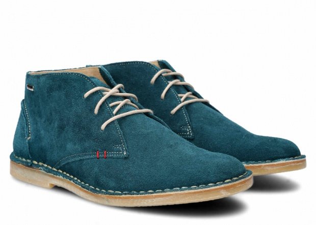 Men's ankle boot NAGABA 422 turquoise velours leather
