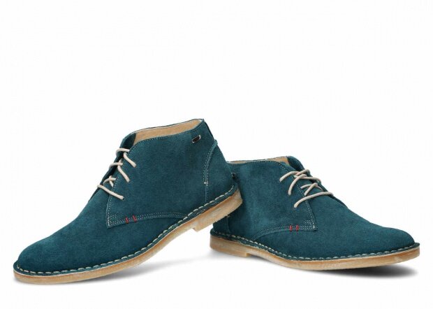 Men's ankle boot NAGABA 422 turquoise velours leather