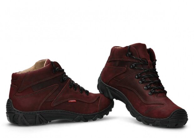 Men's trekking ankle boot NAGABA 401 burgundy crazy leather