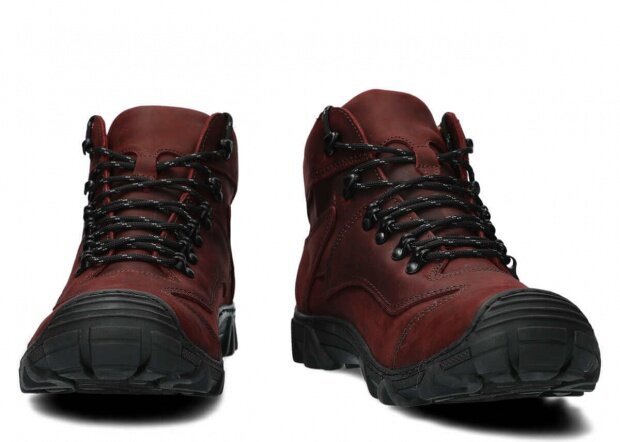 Men's trekking ankle boot NAGABA 401 burgundy crazy leather