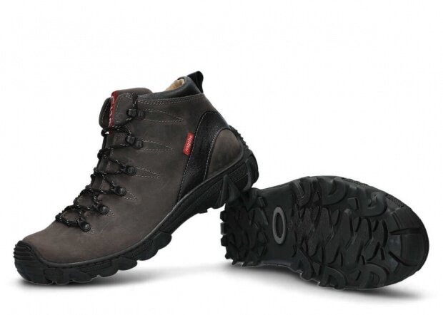 Men's trekking ankle boot NAGABA 403 grey crazy leather