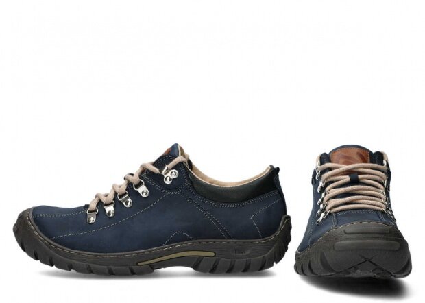 Men's trekking shoe NAGABA 455 navy blue crazy leather