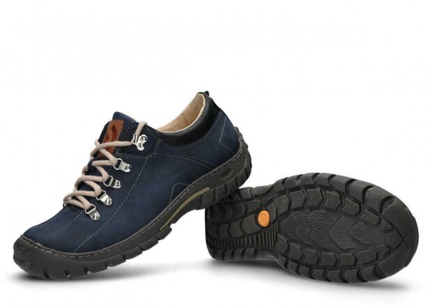 Men's trekking shoe NAGABA 455 navy blue crazy leather