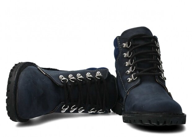 Hiking boot NAGABA 112 LUCZ navy blue crazy leather