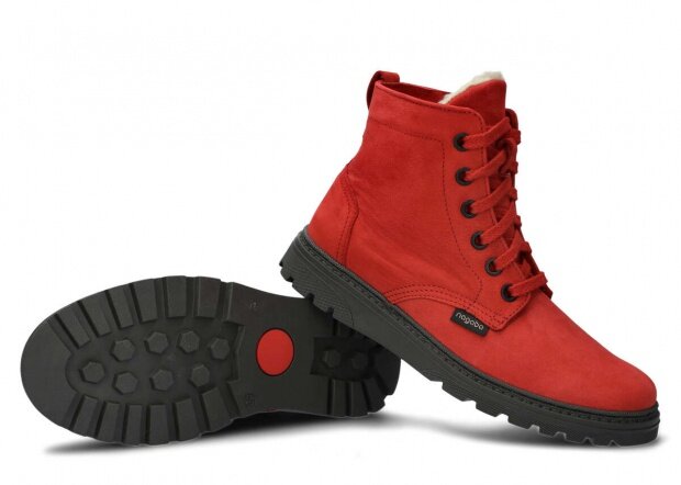 YOUTH BOOT MODEL 097 RED CAMPAR + SHEEPSKIN - SIZE 39