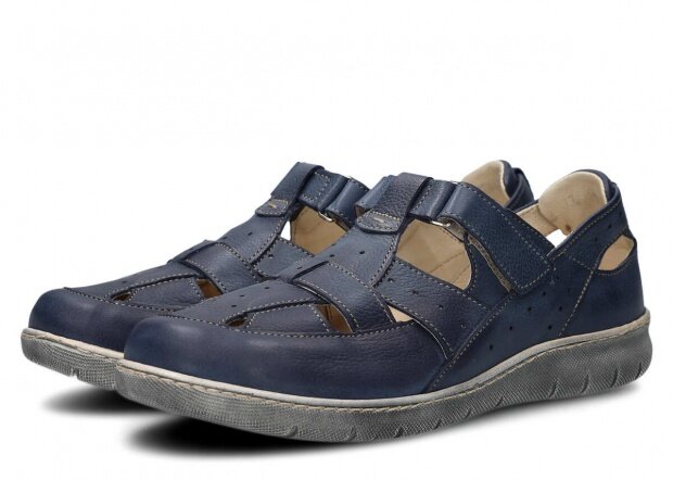 Shoe NAGABA 332 navy blue rustic leather