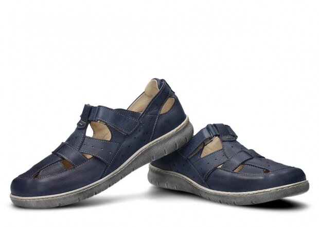 Shoe NAGABA 332 navy blue rustic leather