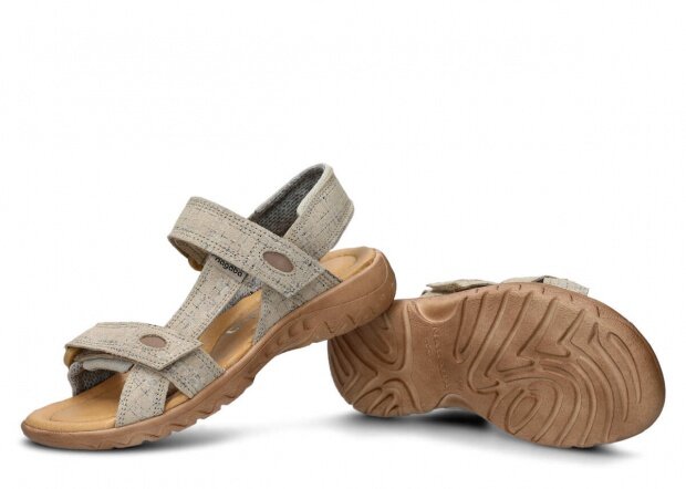 Women's sandal NAGABA 168 beige velours leather plus