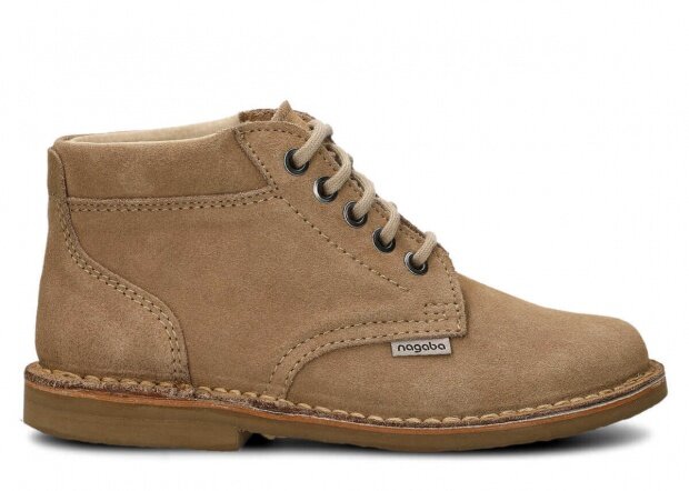 Men's ankle boot NAGABA 076 beige velours leather