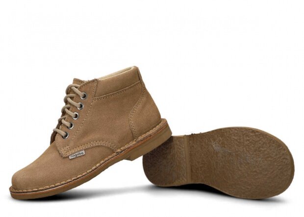 Men's ankle boot NAGABA 076 beige velours leather