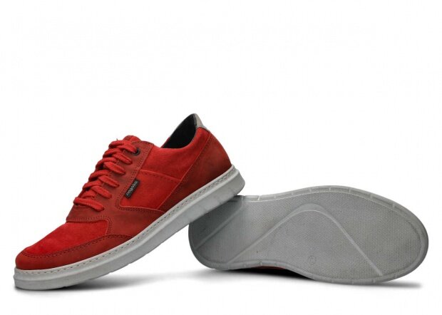 Men's shoe NAGABA 438 red velours leather