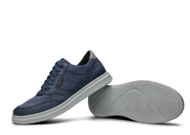 Men's shoe NAGABA 438 navy blue samuel leather