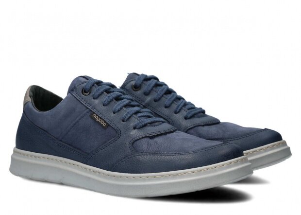Men's shoe NAGABA 438 navy blue samuel leather