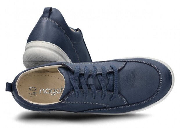 Shoe NAGABA 030 navy blue rustic leather