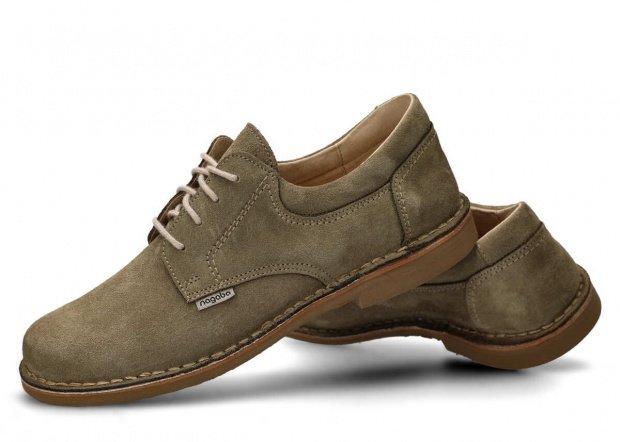 Men's shoe NAGABA 001 olive velours leather