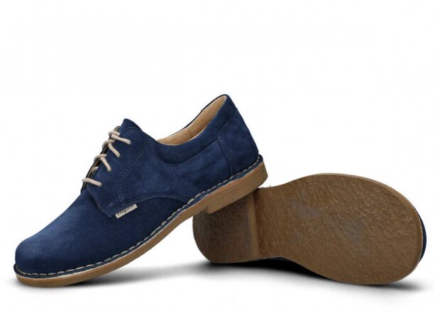Men's shoe NAGABA 001 navy blue velours leather