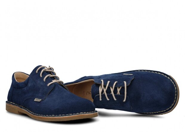 Men's shoe NAGABA 001 navy blue velours leather